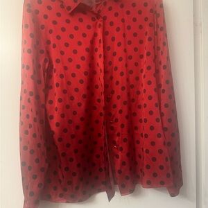 St. JOHN. Women’s Button Up Silk Polka Dot Blouse. Size 12 never worn